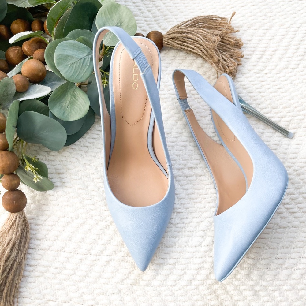 ALDO | Niky Baby Blue Slingback Heels Pumps - Picture 1 of 11